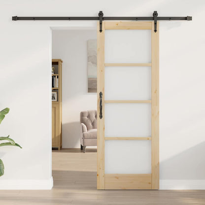 Schiebetür ORKDAL Braun 73,5 x 198,5 cm Holz und Metall