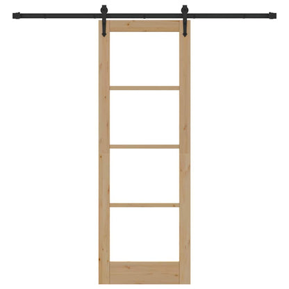 Schiebetür Manuell Braun 73,5 x 211 cm Holz und Metall
