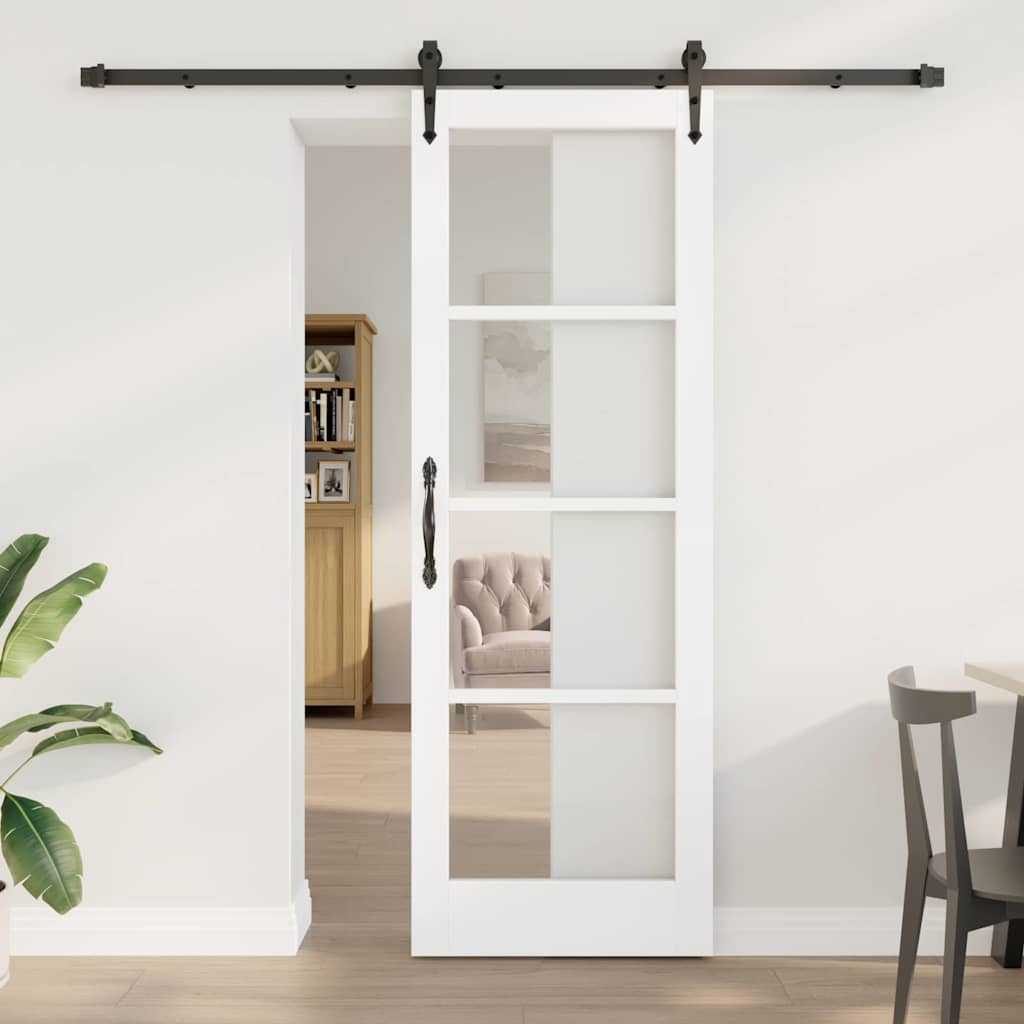 Schiebetür ORKDAL Weiß 73,5 x 211 cm Holz und Metall