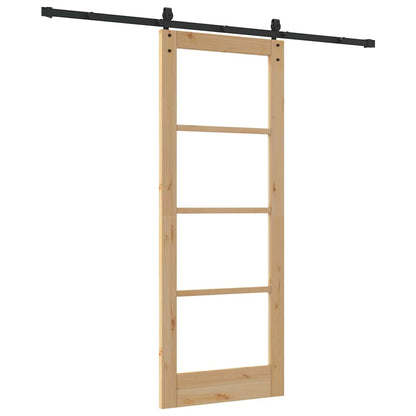 Schiebetür Manuell Braun 78 x 202 cm Holz und Metall