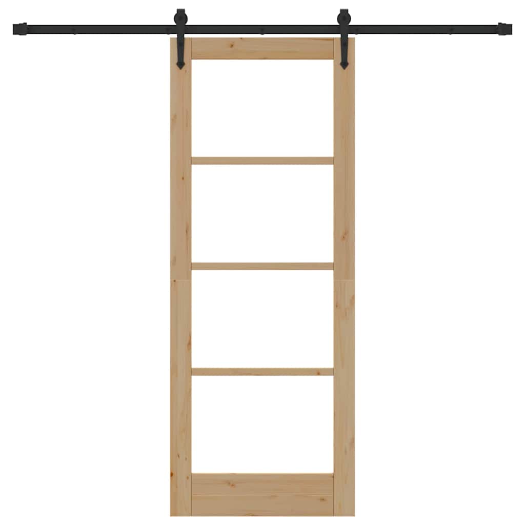 Schiebetür Manuell Braun 78 x 202 cm Holz und Metall