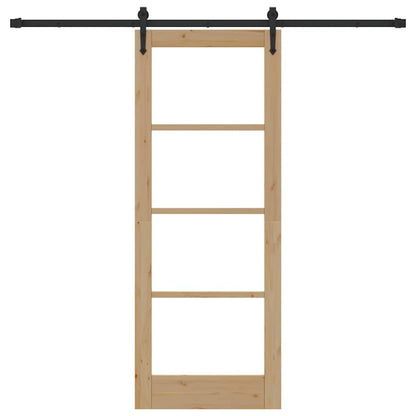 Schiebetür Manuell Braun 78 x 202 cm Holz und Metall