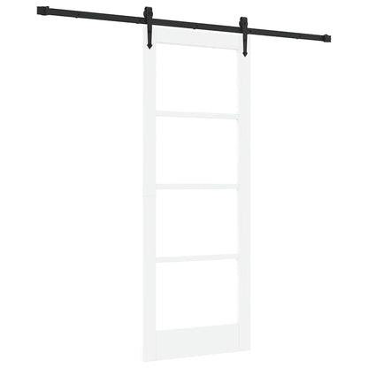 Schiebetür Manuell Weiß 78 x 202 cm Holz und Metall
