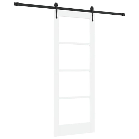 Schiebetür Manuell Weiß 78 x 202 cm Holz und Metall