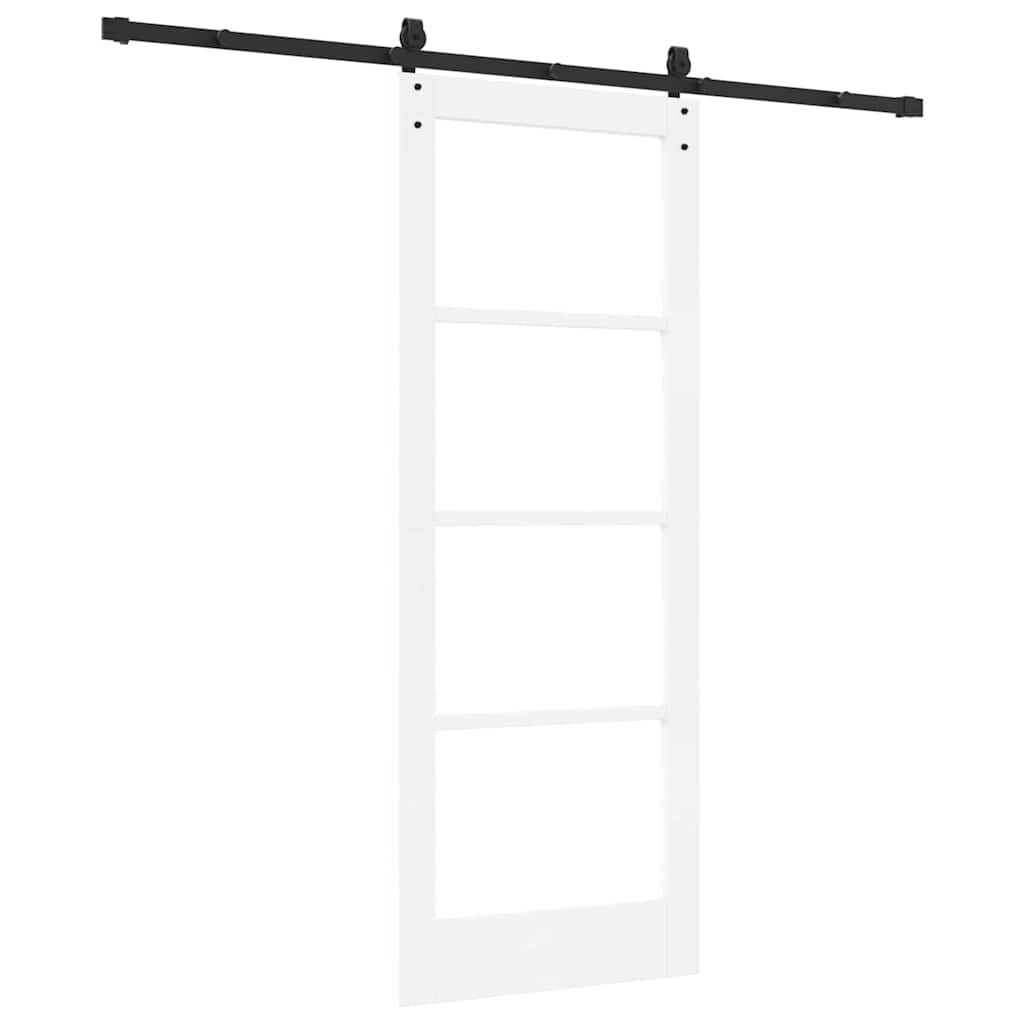Schiebetür Manuell Weiß 78 x 202 cm Holz und Metall