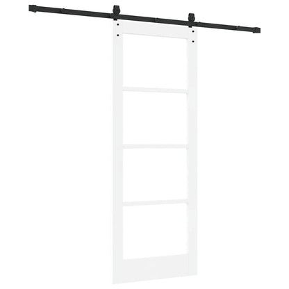 Schiebetür Manuell Weiß 78 x 202 cm Holz und Metall