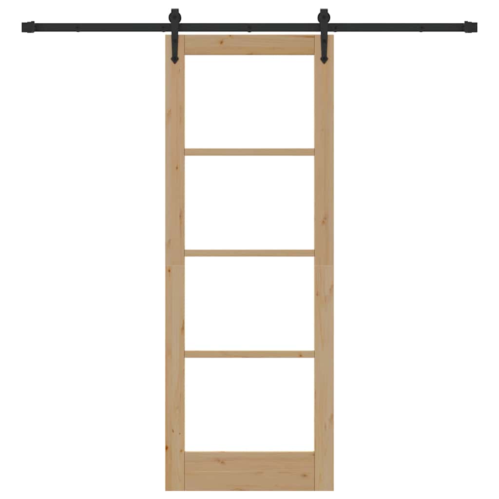 Schiebetür Manuell Braun 78 x 211 cm Holz und Metall