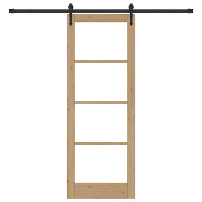 Schiebetür Manuell Braun 78 x 211 cm Holz und Metall