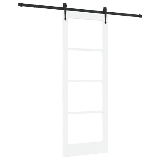 Schiebetür Manuell Weiß 78 x 211 cm Holz und Metall
