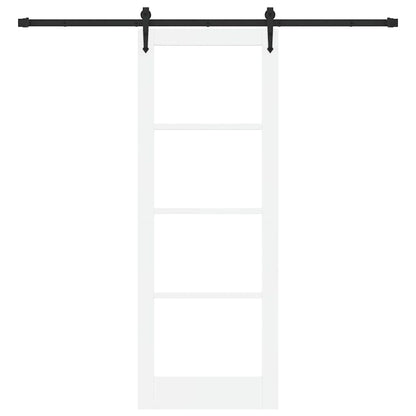 Schiebetür Manuell Weiß 78 x 211 cm Holz und Metall