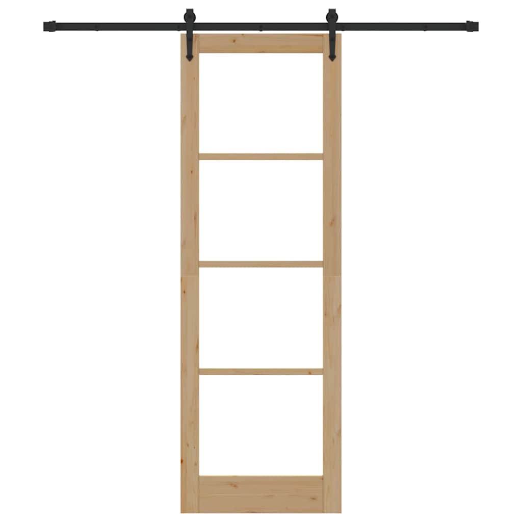 Schiebetür Manuell Braun 78 x 232 cm Holz und Metall