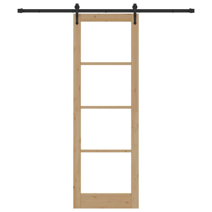 Schiebetür Manuell Braun 78 x 232 cm Holz und Metall