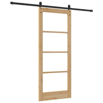 Schiebetür Manuell Braun 83 x 202 cm Holz und Metall