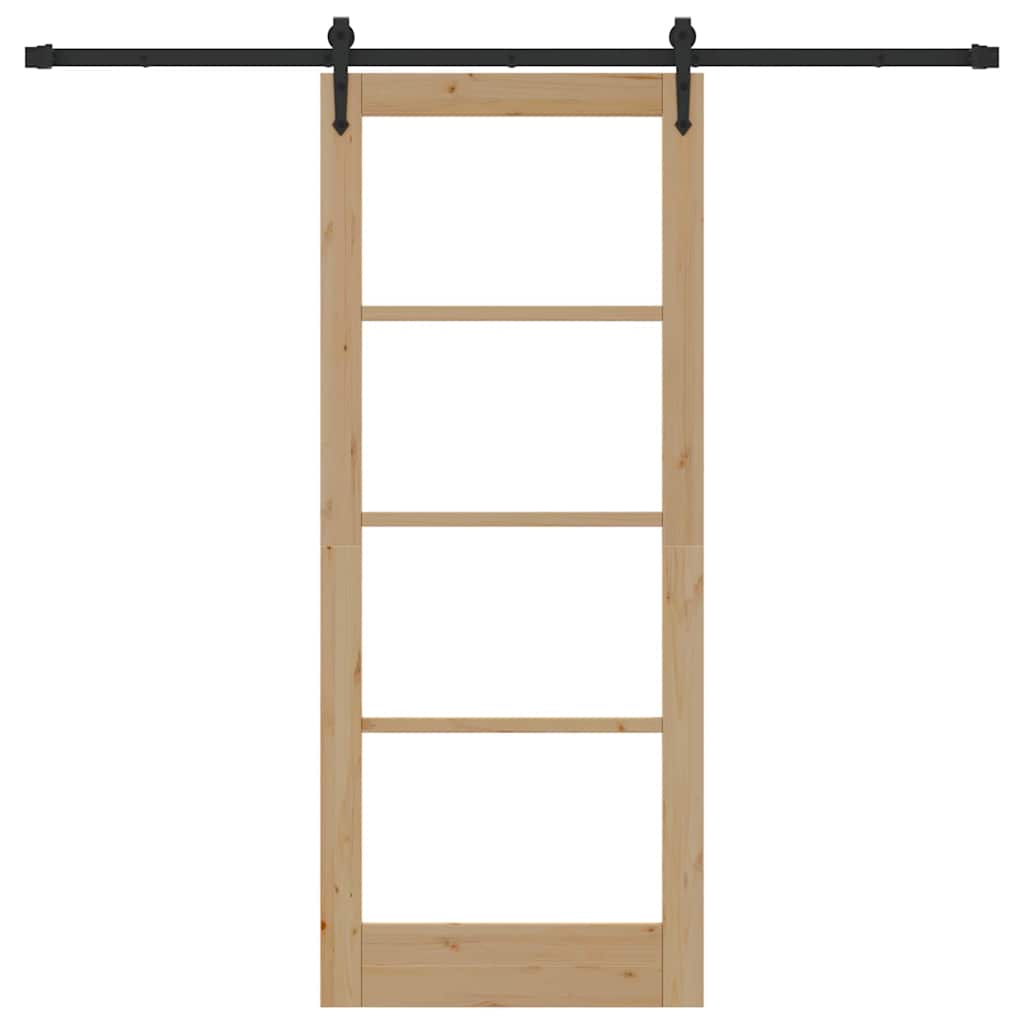Schiebetür Manuell Braun 83 x 202 cm Holz und Metall