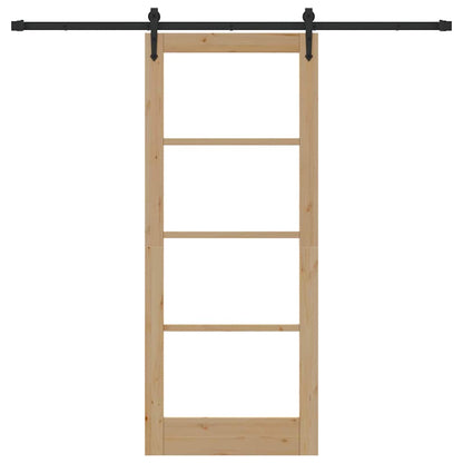 Schiebetür Manuell Braun 83 x 202 cm Holz und Metall