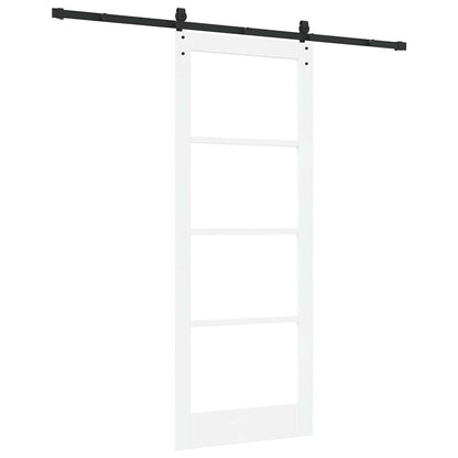 Schiebetür Manuell Weiß 83 x 211 cm Holz und Metall