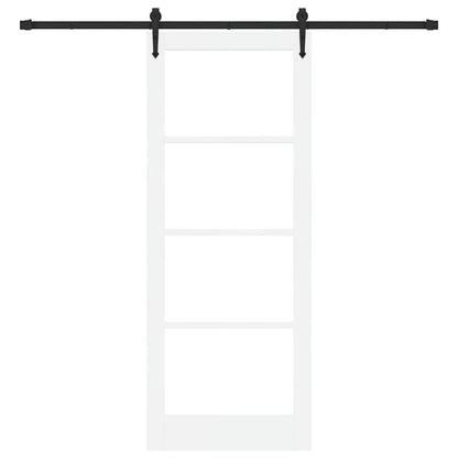 Schiebetür Manuell Weiß 83 x 211 cm Holz und Metall
