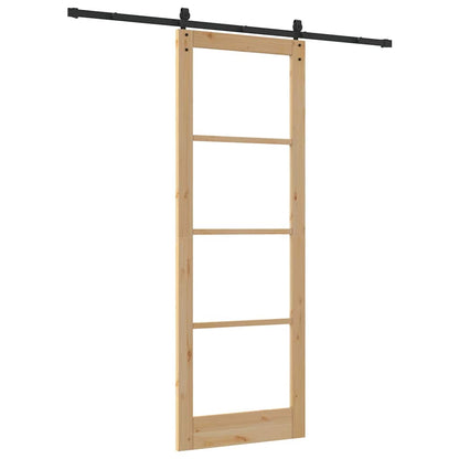 Schiebetür Manuell Braun 83 x 232 cm Holz und Metall