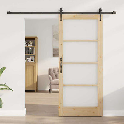 Schiebetür ORKDAL Braun 86 x 198,5 cm Holz und Metall