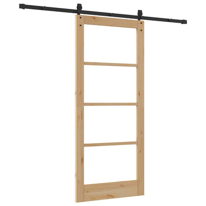 Schiebetür Manuell Braun 86 x 198.5 cm Holz und Metall