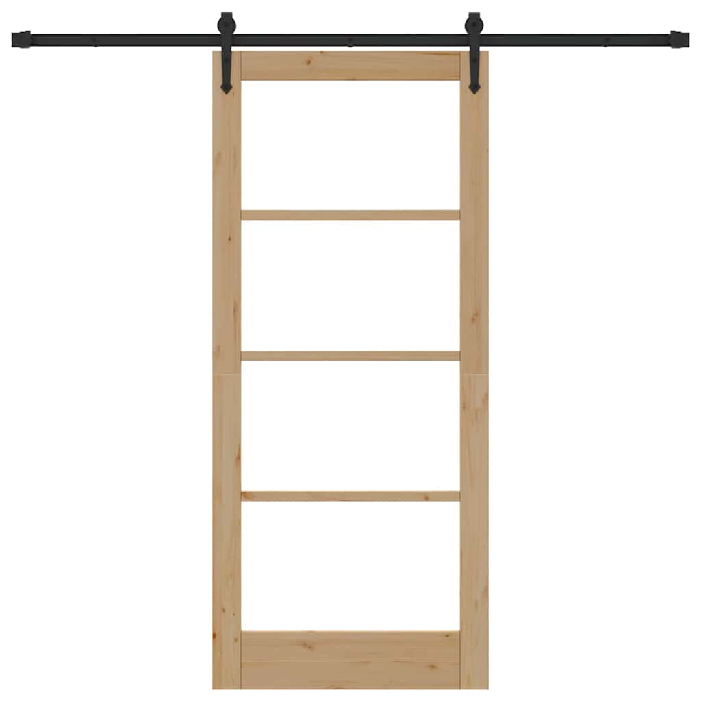 Schiebetür Manuell Braun 86 x 198.5 cm Holz und Metall