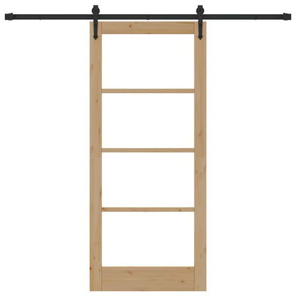 Schiebetür Manuell Braun 86 x 198.5 cm Holz und Metall