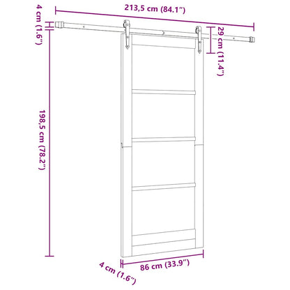 Schiebetür ORKDAL Braun 86 x 198,5 cm Holz und Metall