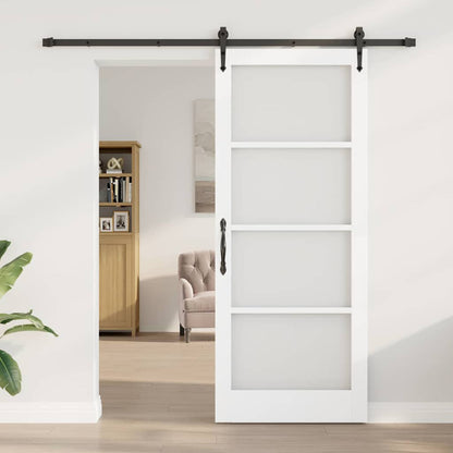 Schiebetür Manuell Weiß 86 x 211 cm Holz und Metall