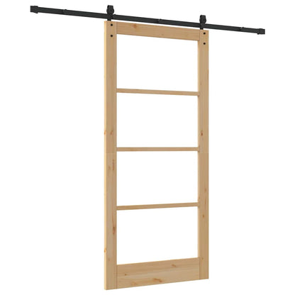 Schiebetür Manuell Braun 93 x 202 cm Holz und Metall