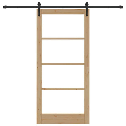 Schiebetür Manuell Braun 93 x 202 cm Holz und Metall