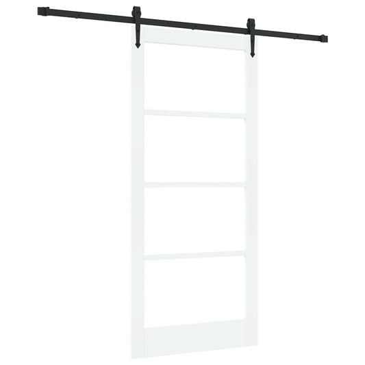 Schiebetür Manuell Weiß 93 x 202 cm Holz und Metall