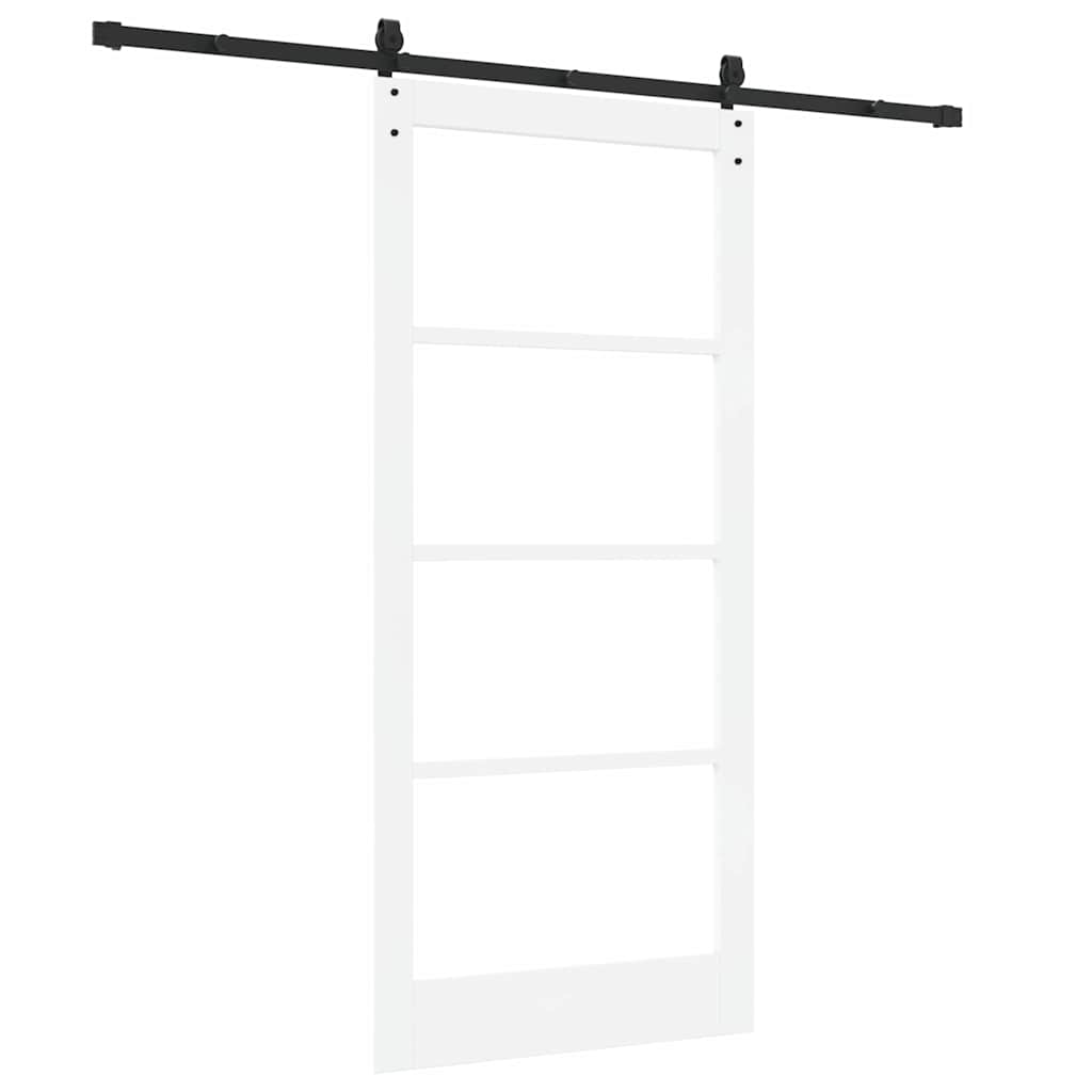 Schiebetür Manuell Weiß 93 x 202 cm Holz und Metall