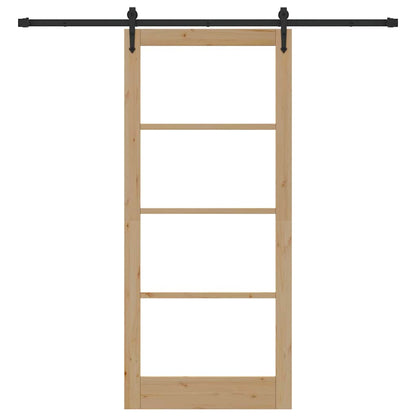 Schiebetür Manuell Braun 93 x 211 cm Holz und Metall
