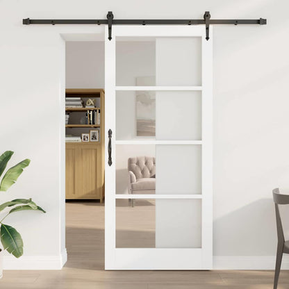 Schiebetür Manuell Weiß 93 x 211 cm Holz und Metall