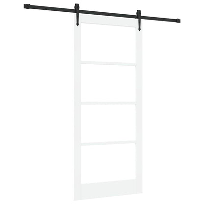Schiebetür Manuell Weiß 93 x 211 cm Holz und Metall