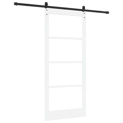 Schiebetür Manuell Weiß 93 x 211 cm Holz und Metall