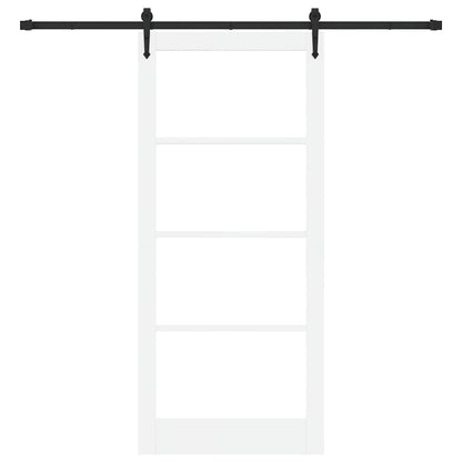 Schiebetür Manuell Weiß 93 x 211 cm Holz und Metall