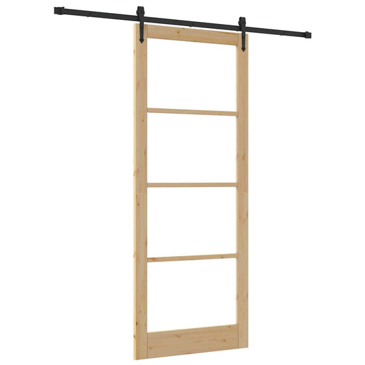 Schiebetür Manuell Braun 93 x 232 cm Holz und Metall