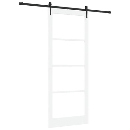 Schiebetür Manuell Weiß 93 x 232 cm Holz und Metall