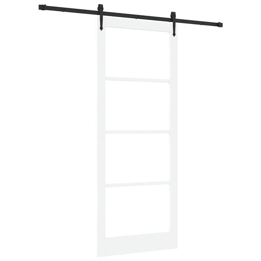 Schiebetür Manuell Weiß 93 x 232 cm Holz und Metall