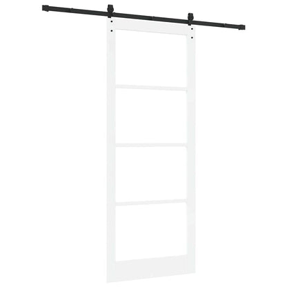 Schiebetür Manuell Weiß 93 x 232 cm Holz und Metall