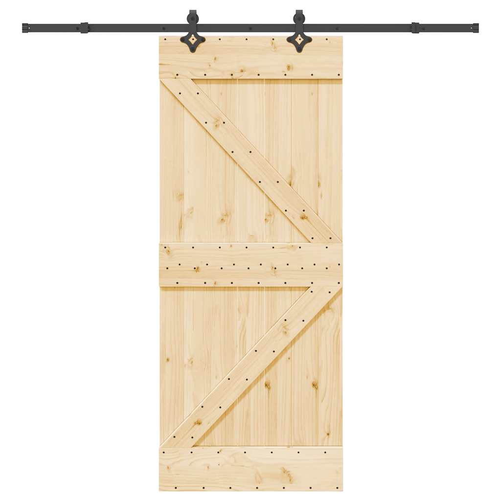 Schiebetür mit Beschlag 85x210 cm Massivholz Kiefer