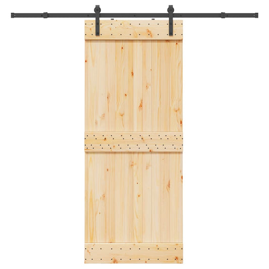 Schiebetür mit Beschlag 85x210 cm Massivholz Kiefer