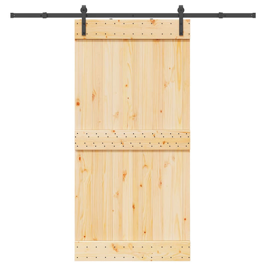 Schiebetür mit Beschlag 100x210 cm Massivholz Kiefer