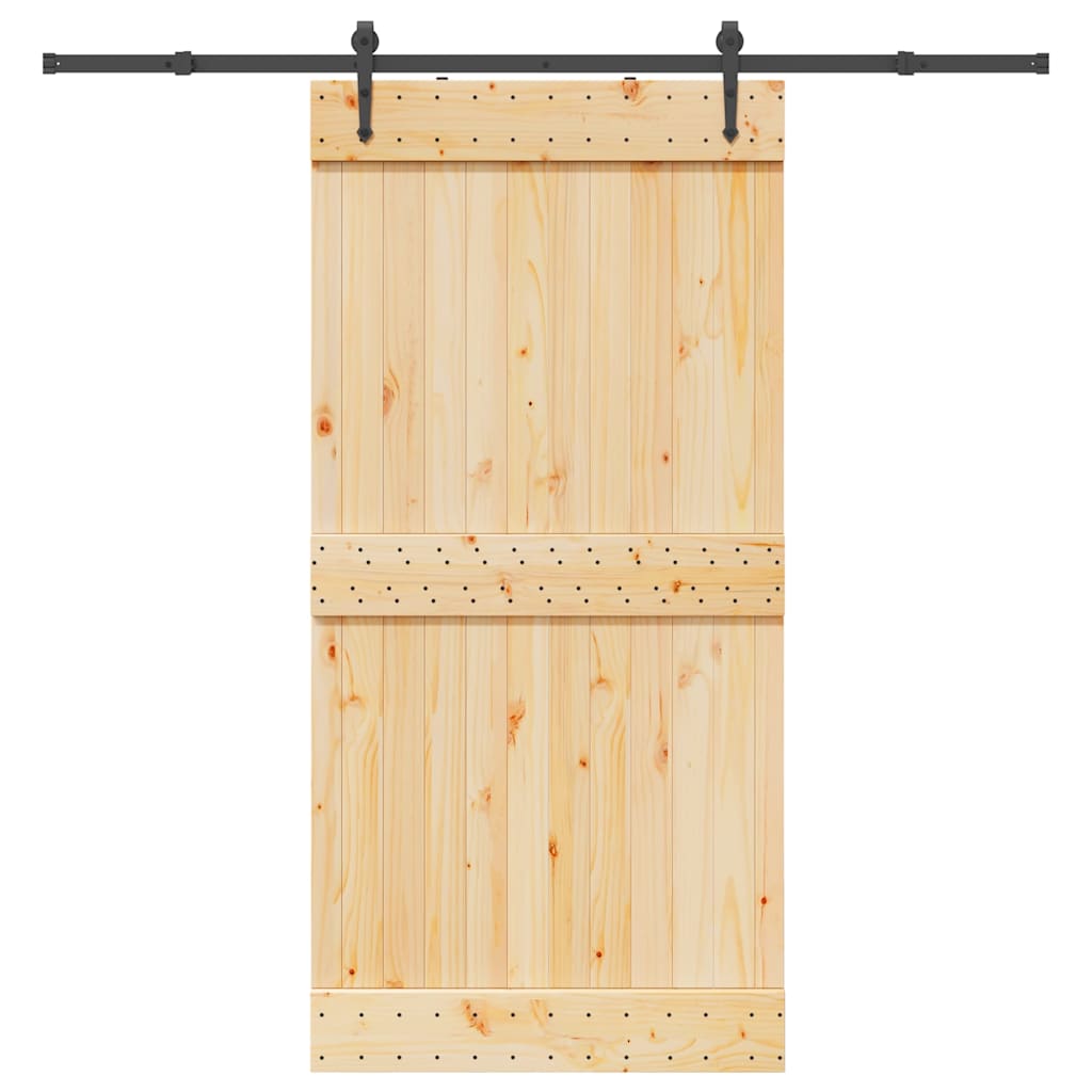 Schiebetür mit Beschlag 100x210 cm Massivholz Kiefer