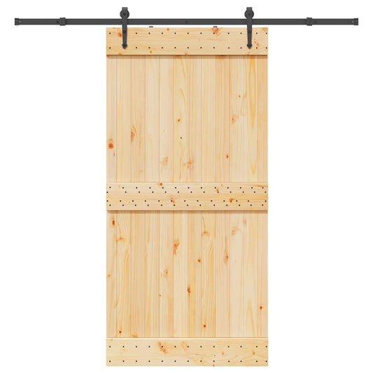 Schiebetür mit Beschlag 100x210 cm Massivholz Kiefer