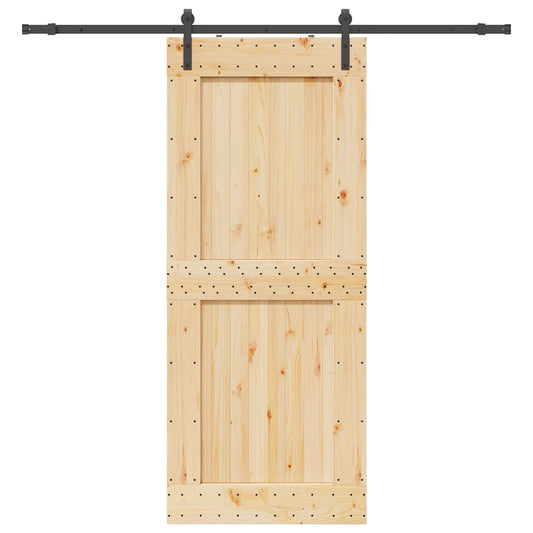Schiebetür mit Beschlag 95x210 cm Massivholz Kiefer