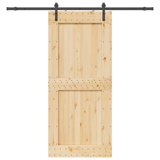 Schiebetür mit Beschlag 100x210 cm Massivholz Kiefer