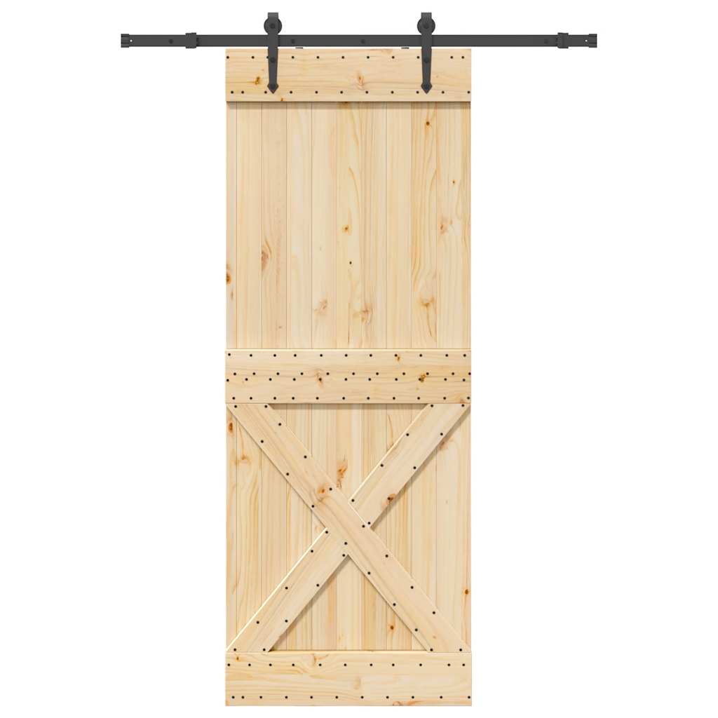 Schiebetür mit Beschlag 85x210 cm Massivholz Kiefer