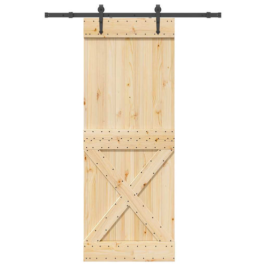 Schiebetür mit Beschlag 85x210 cm Massivholz Kiefer